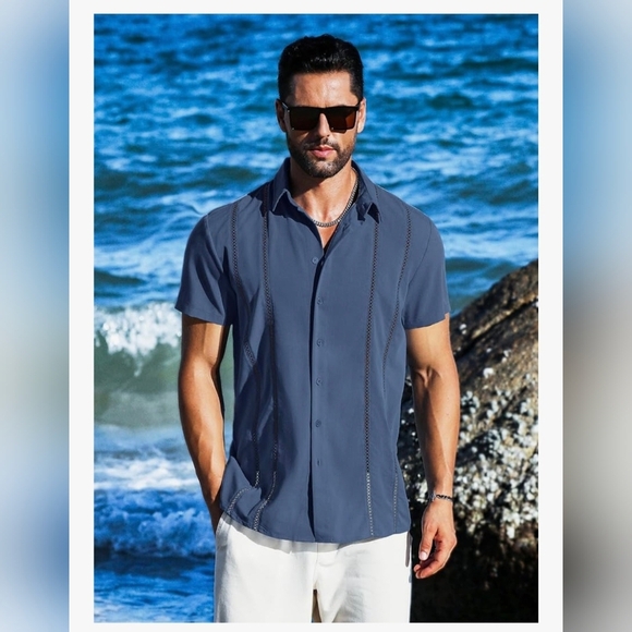 LETSEE Men's Cuban Guayabera Shirt #904 - Picture 5 of 13